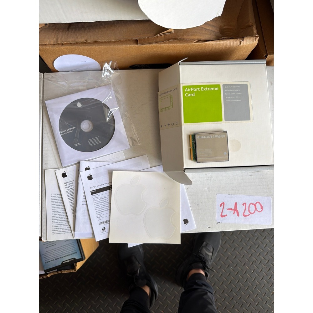 Apple AirPort Extreme Card A1026 802.11g Wireless Adapter Box CD Stickers Kit